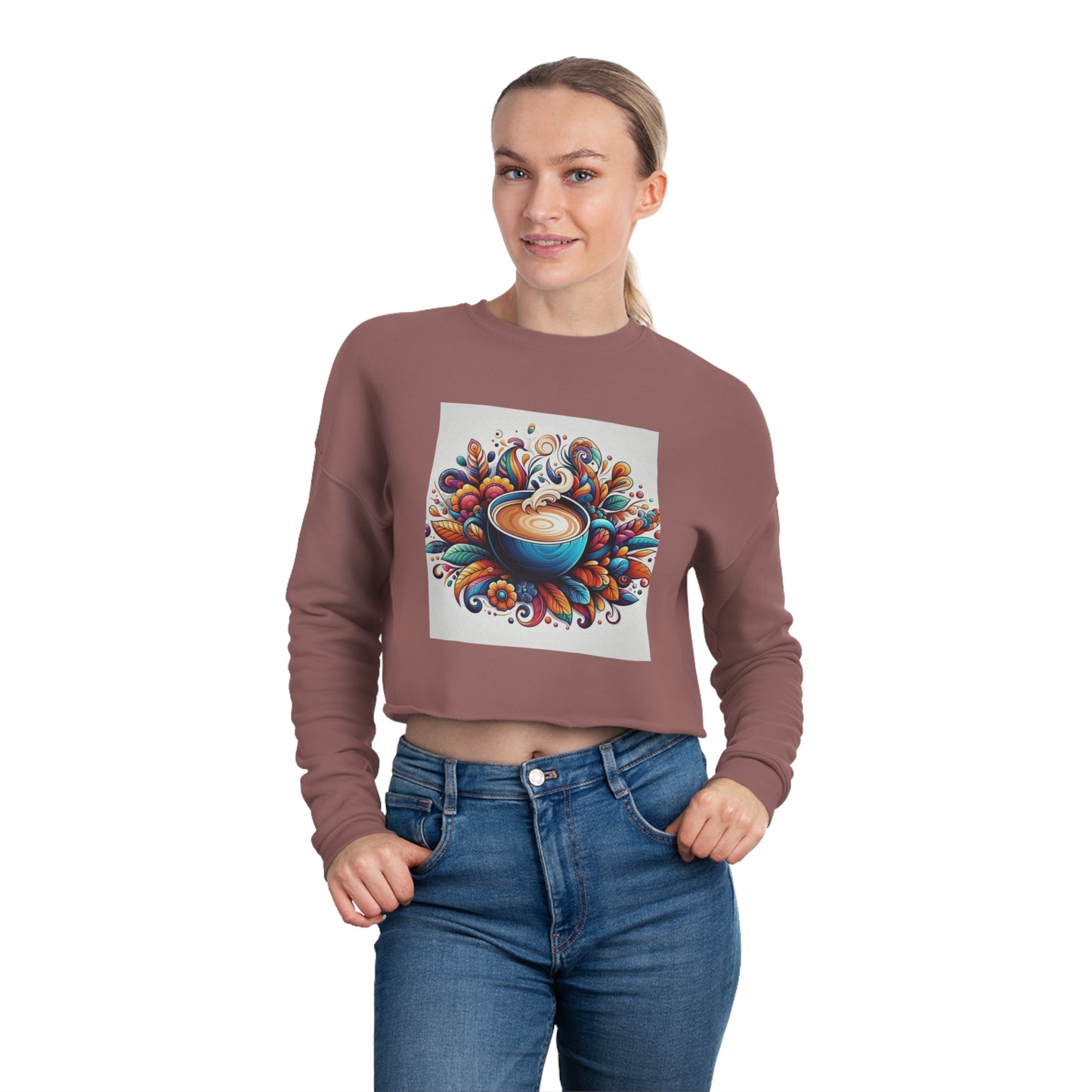 Women's Cropped fabric Sweatshirt