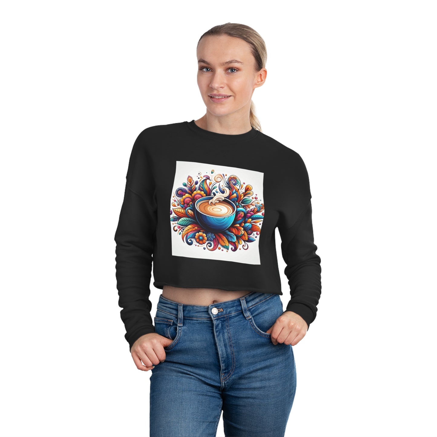 Women's Cropped fabric Sweatshirt