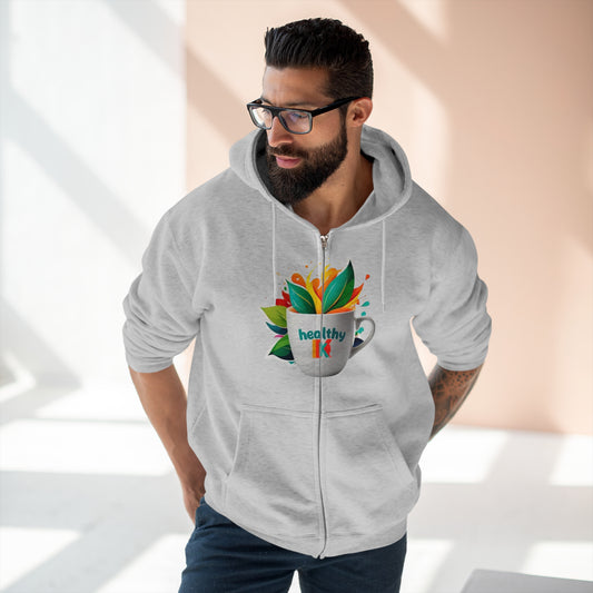 Unisex Full Zip Hooded Hoodie